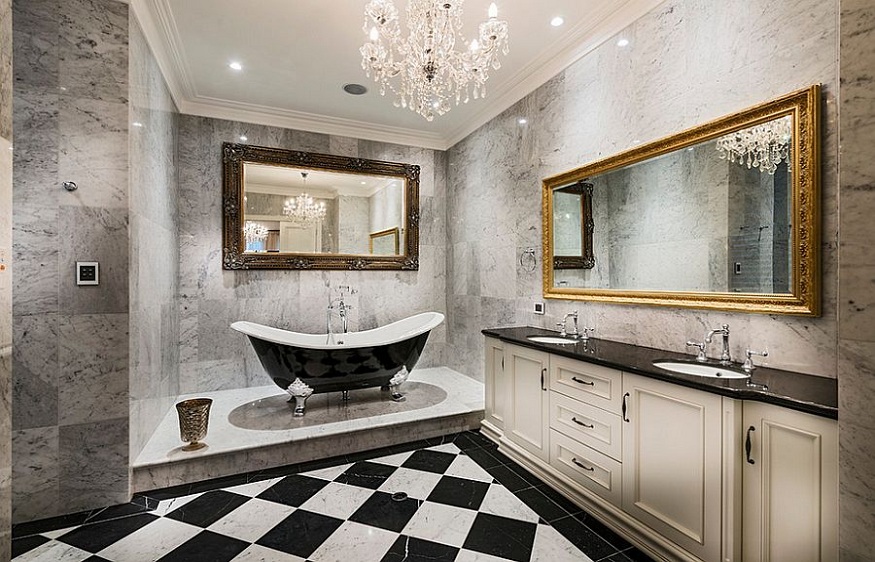 Elegant bathroom chandeliers